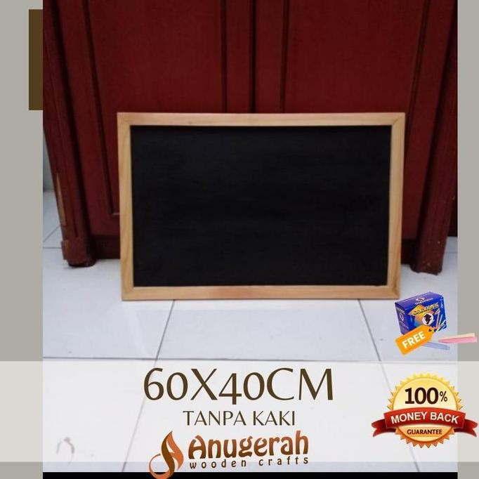 

Murah!! Papan Tulis Kapur Mini Chalkboard Blackboard Menu Cafe 60X40Cm Papan Tulis Anak Hitam Kayu