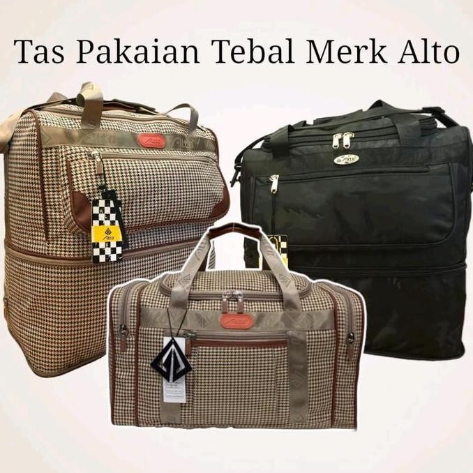 Sale Tas Pakaian Besar / Tas Lipat & Besar Alto / Tas Pakaian Motif Kotak 2 Tingkat / Tas Jinjing / 