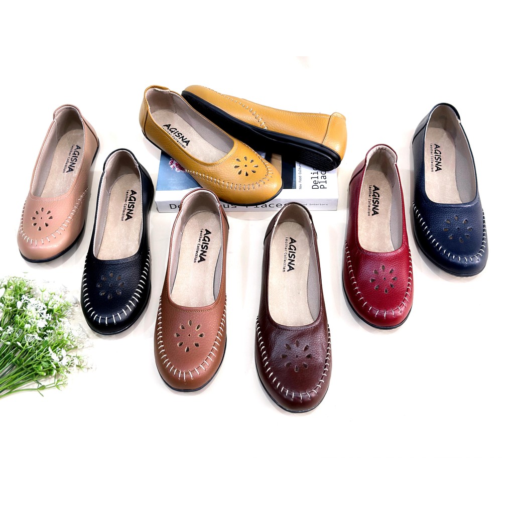 SEPATU WANITA SEPATU KERJA FLAT SEPATU KULIT MURAH