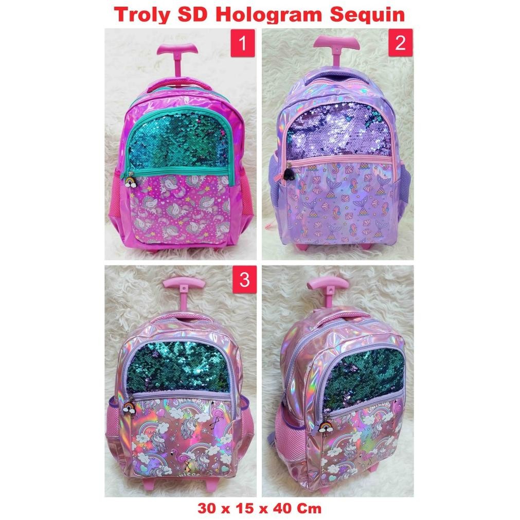 Sale Tas Koper Ransel Sd Sequin Hologram Seperti Smiggle Backpack Bag Troly