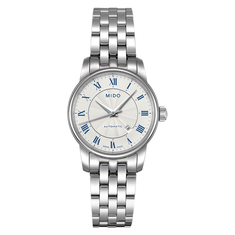 Jam Tangan Wanita MIDO Baroncelli II M7600.4.21.1 Automatic Silver Dial Stainless Steel Strap