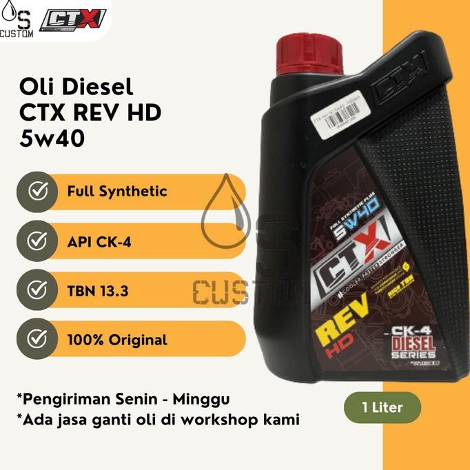 BEBAS ONGKIR - Oli Diesel CTX Rev HD 5w40 1 Liter Full Synthetic