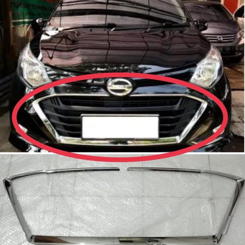 List Lis Grill Bemper Depan Daihatsu Sigra Set Chrome Original