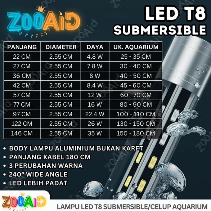 Murah Led Celup Submersible / Led Celup Aquarium / Lampu Led Aquarium Celup