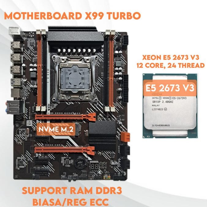 Motherboard X99 LGA 2011-3 + Xeon E5 V3 (Setara Ryzen 5 3600/i7 8700k)
