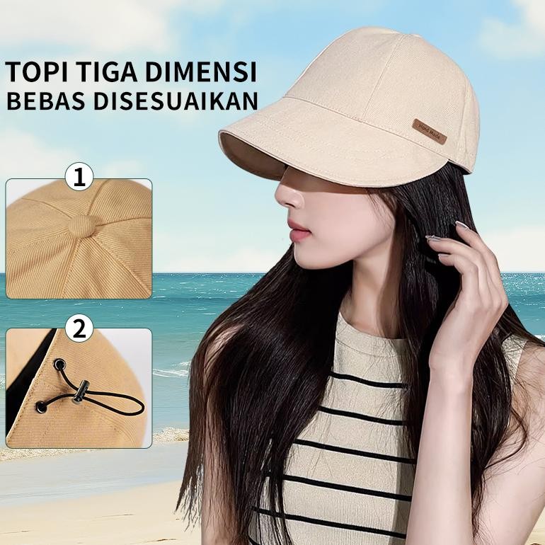 ORIGINAL Topi Wanita Topi Pelindung Matahari Musim Panas Topi Peaked Luar Ruangan Sejuk Topi Matahar