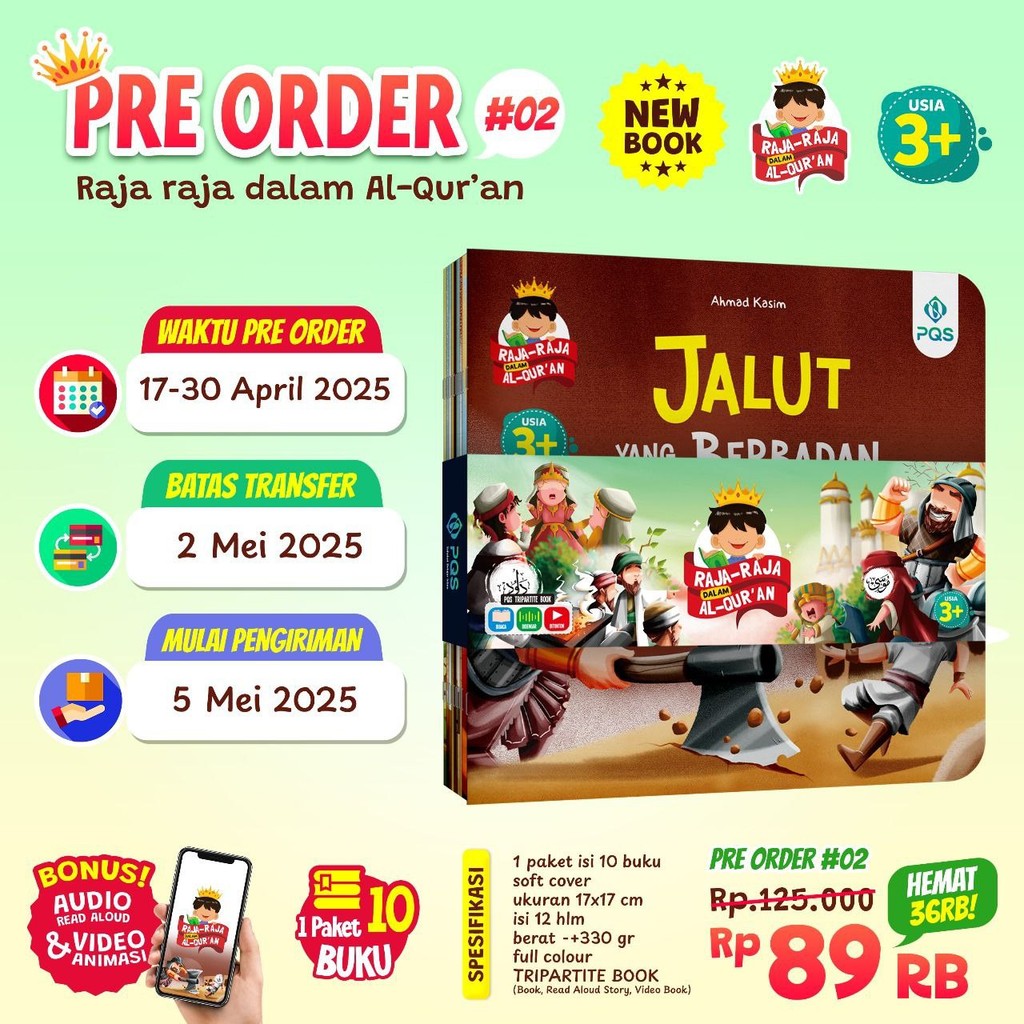 Raja-Raja Dalam Al-Quran (Isi 10 BUKU) Buku Islami Anak FULL COLOR Original Buku Cerita Penerbit PQS