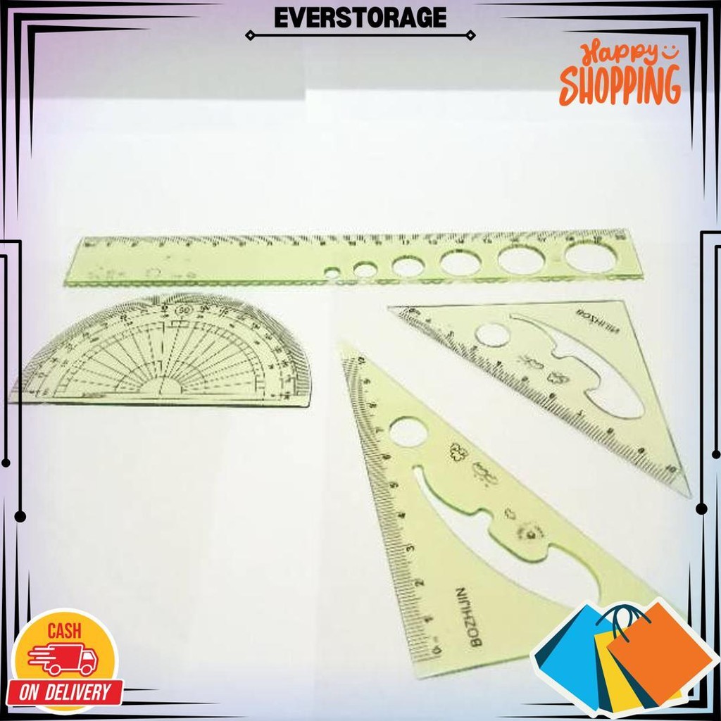 

Satu Set ( 4 Pcs ) Penggaris Set 4 In 1 Tipis 20 Cm D Promo 4.4