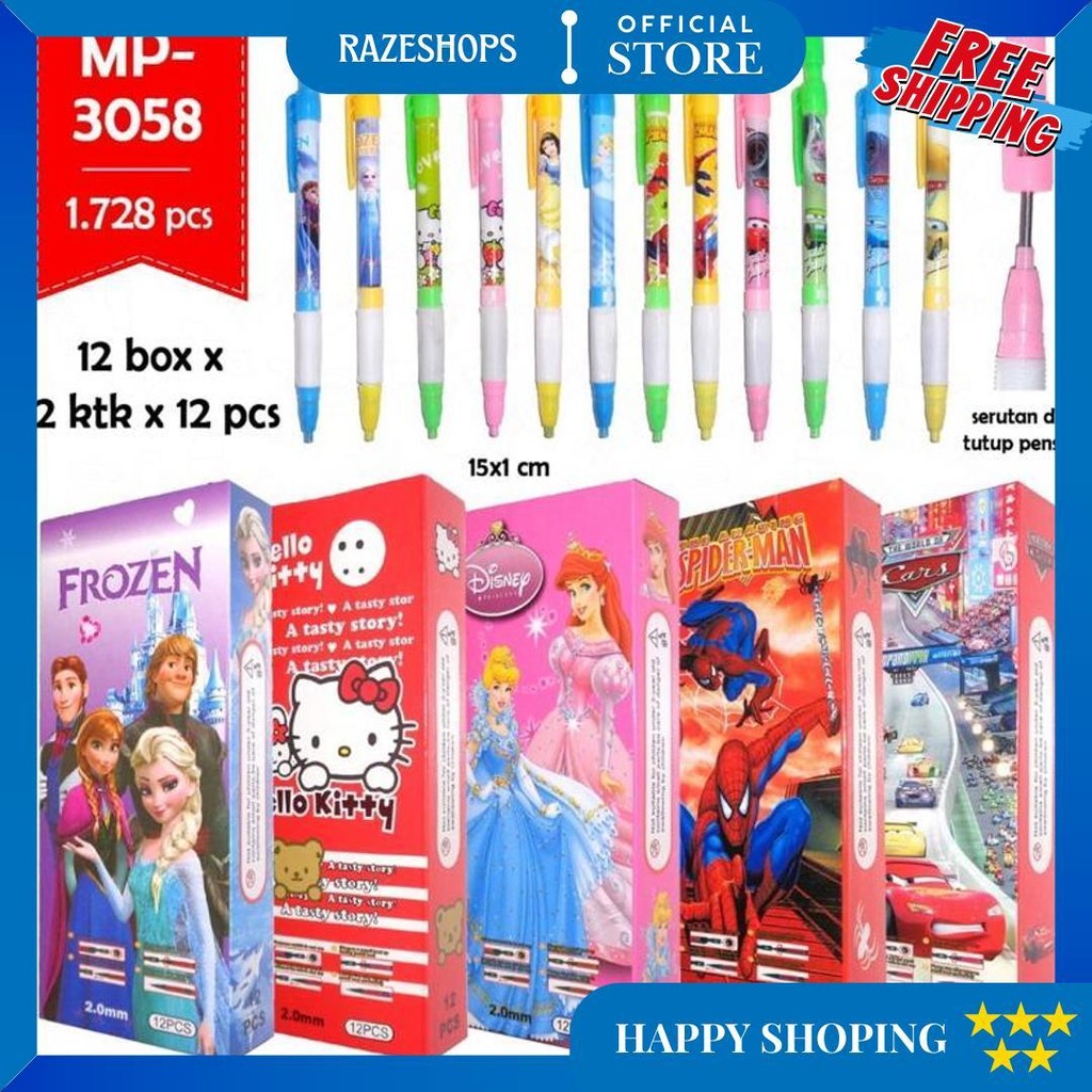 

(12Pcs) Pencil Mechanic 2.0 / Pensil Mekanik Besar 2B 2.0 Fancy Karakter D Best Seller