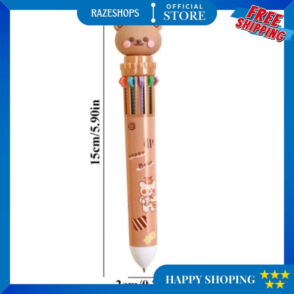 

Pulpen 10 Warna Karakter Beruang Lucu / Bolpoin 10 Warna Motif Teddy Bear D Promo Puncak
