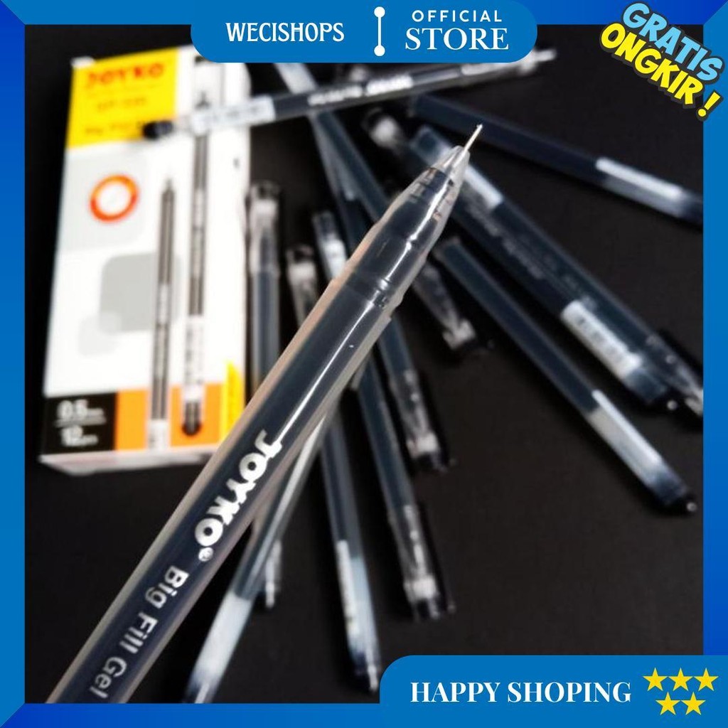 

Pulpen Gel Joyko Gp-330 / Pena Gel Hitam Bolpoint 1 Lusin Big Fill Gel 12 Pcs Murah D Promo 4.4