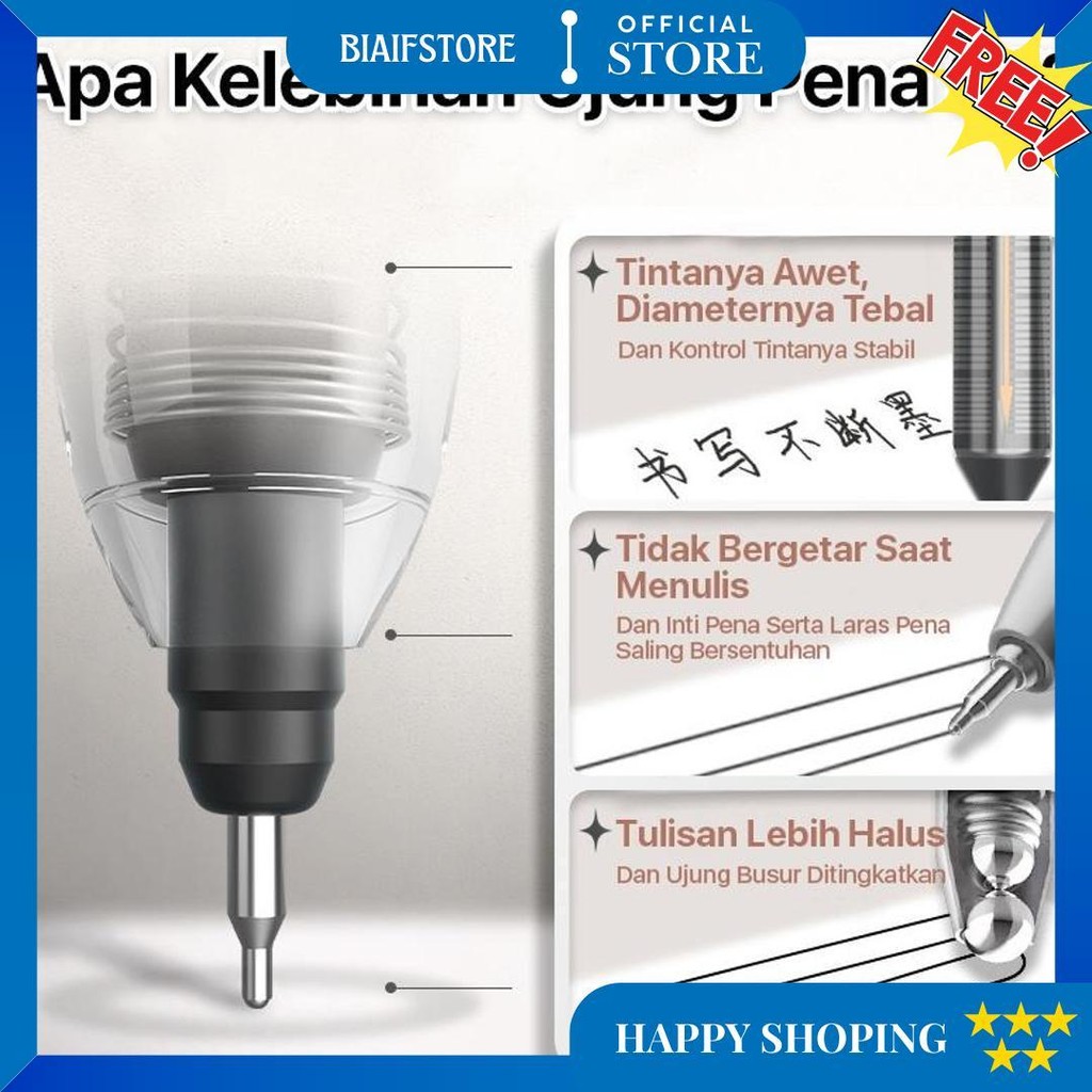 

Hoptech - Pulpen Gel Retractable 4 Warna 0.5Mm Cepat Kering | Alat Tulis Sekolah & Kantor 1 Pcs D Best Seller