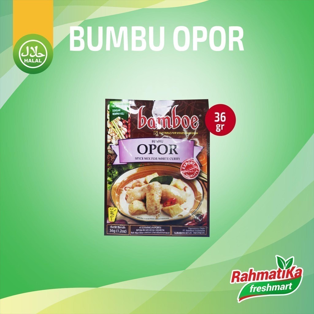 

Bamboe Opor Spice Mix / Bumbu Instan Opor 36 gr (Bumbu Dapur)