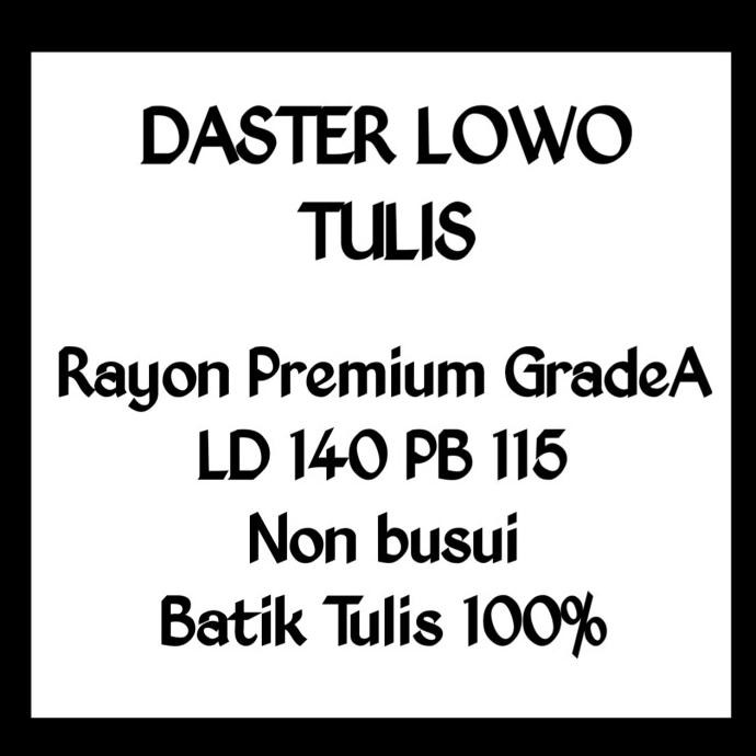 DASTER LOWO BATIK TULIS ASLI 100% PEKALONGAN PREMIUM