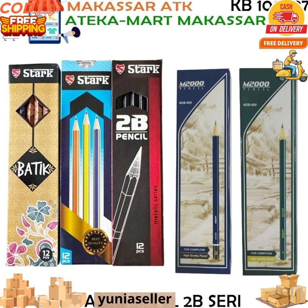 

[Box/12Pcs] M2000 Pensil 2B M2B-800 M2B-900 Stark Pensil D Promo Puncak