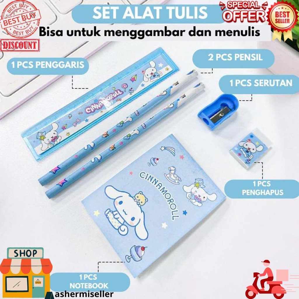 

Pensil Anak Set 7 In 1 Atk Anak Sekolah / Alat Tulis Anak Sekolah / Kado Souvenir D Sale