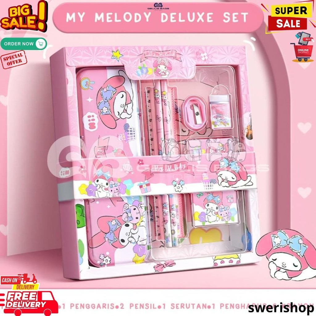 

Geulis Bags Studen Set Alat Tulis Sekolah Karakter Kuromi Cinamonrol My Melody 7 In 1 D Termurah