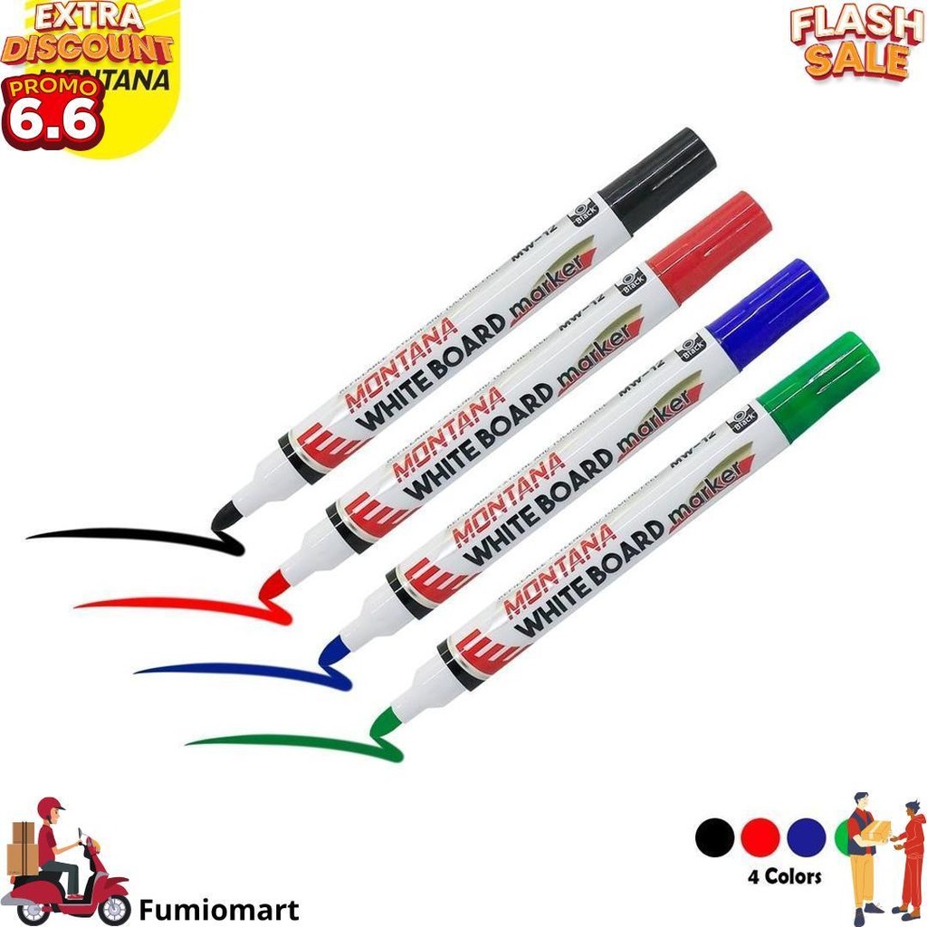 

Montana Spidol Papan Tulis 12 Pcs Whiteboard Marker Round Tip Mw-12/Lusin D Termurah
