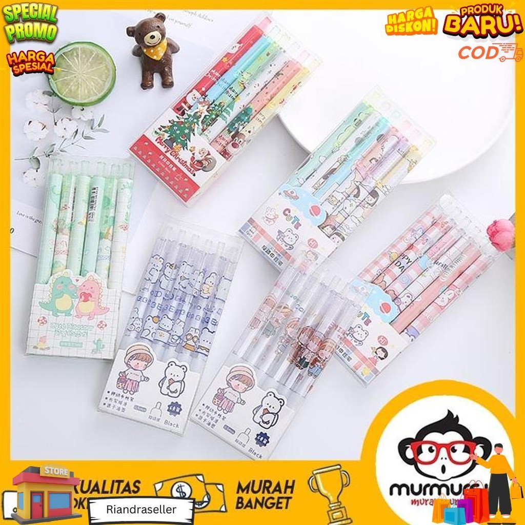

Murmure.Id | 6Pcs Pulpen Gel Mekanik 0.5Mm / Ballpoint Mekanik Pulpen Set Isi 6 Pcs D Cod