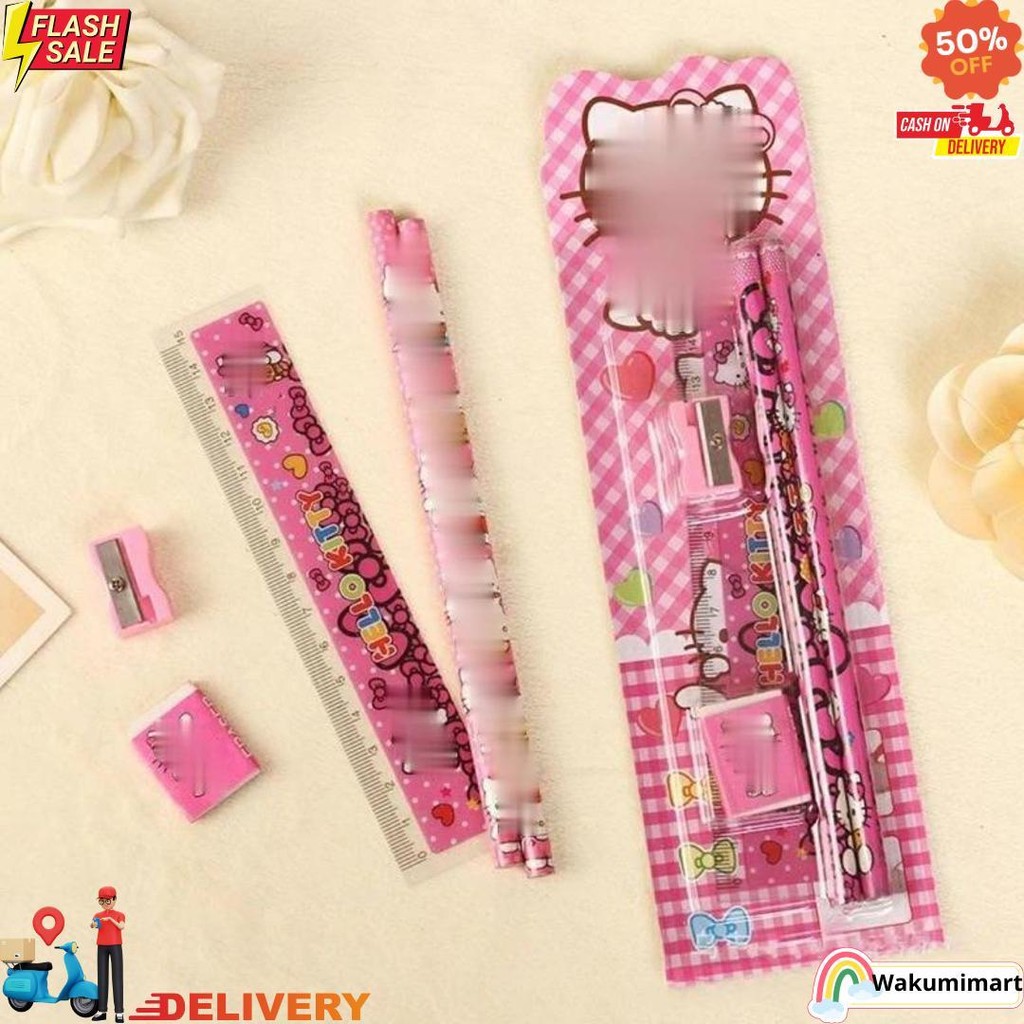 

Rd Stationery Set 5 In 1 Alat Tulis Anak Sekolah Penghapus Penggaris Pensil Serutan Karakter Lucu D Cod