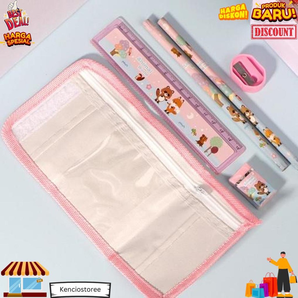 

Kings - S5926 Stationery Set / Alat Tulis Set 6 In 1 Hadiah Souvenir / Paket Alat Tulis + Dompet Anak / Alat Tulis Set Karakter D Promo 4.4