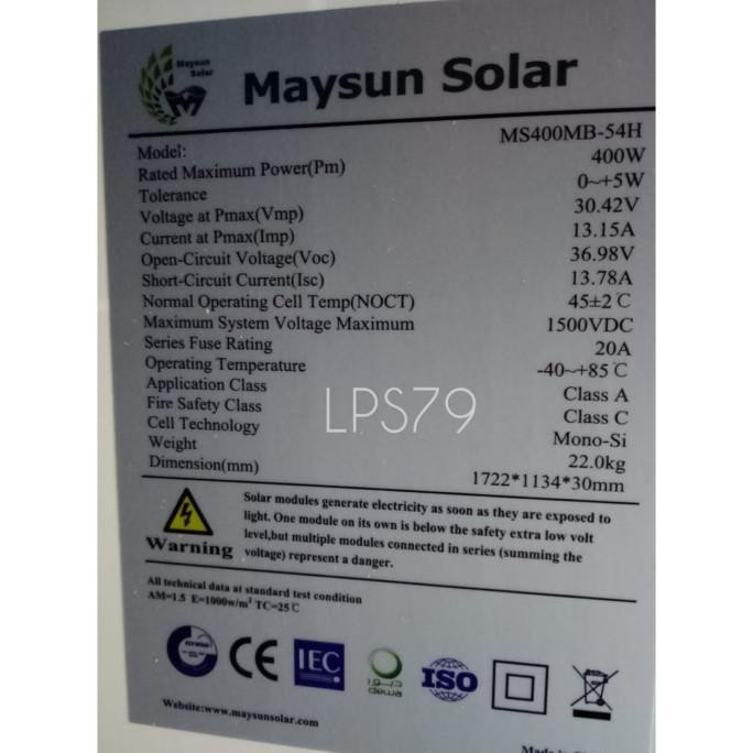 Grosir Solarcell Panel Surya Maysun 400Wp Monocrystalline 400Wp Mono