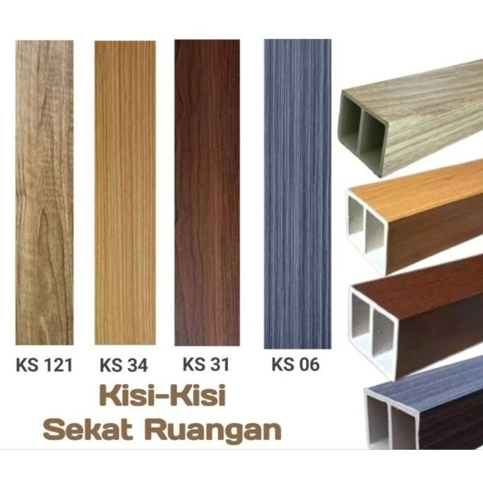 Murah Partisi Hollow Pvc 3 Meter Kisi Kisi Sekat Ruangan Indoor Motif Kayu / Hollow Pvc Partisi Kisi