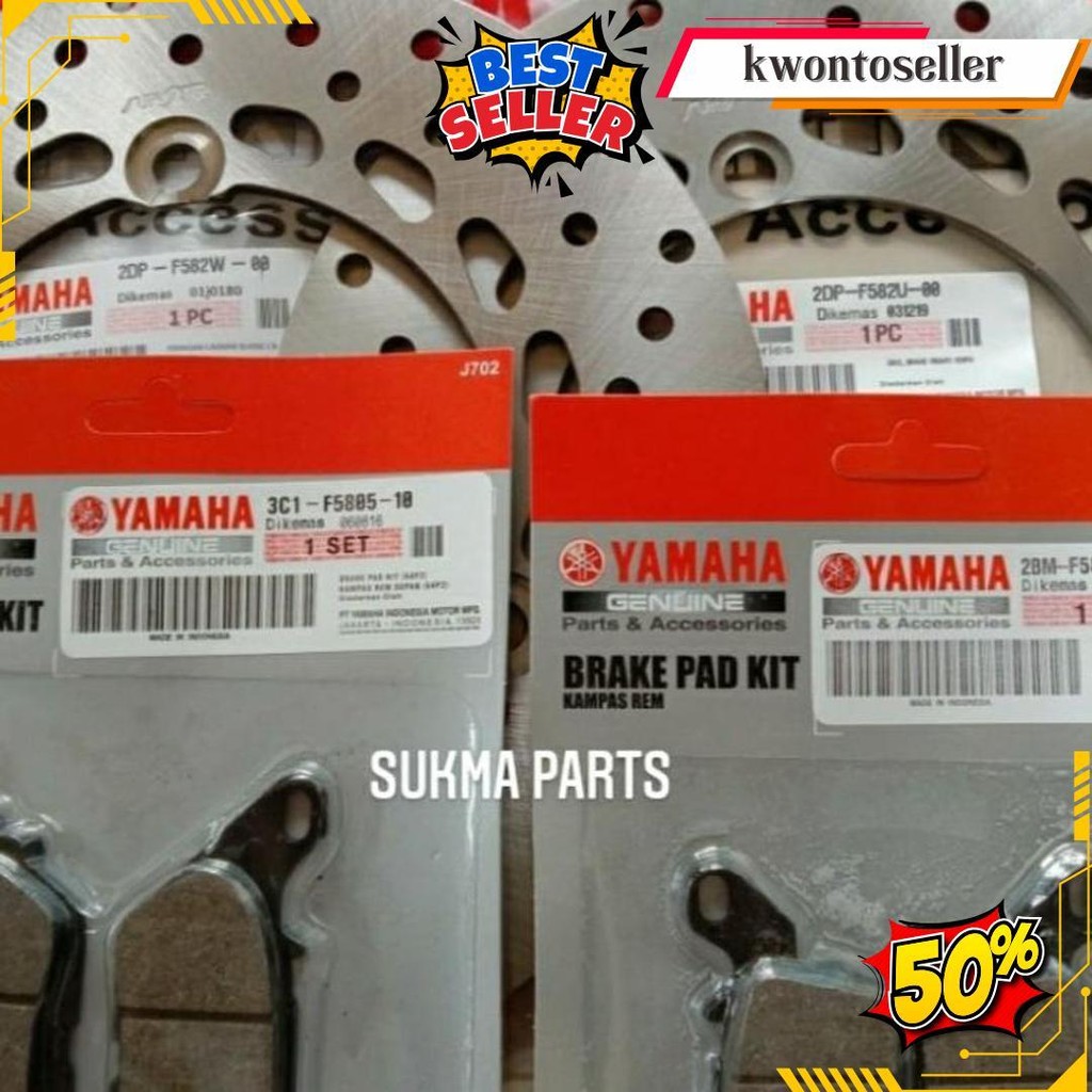 Piringan Cakram Depan Belakang+Kampas Rem Yamaha Nmax Old/New Nmax Abs, Non Abs Ori Original Produk
