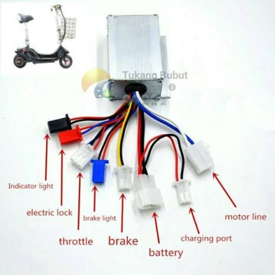Murah Controller Kontroler Sepeda Listrik 24V 24 Volt 250W 250 Watt Brushed