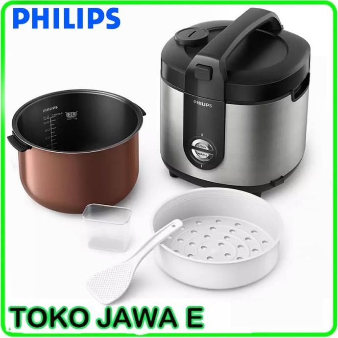 Murah PHILIPS HD3128/33 Rice Cooker 3in1 Kapasitas 2 Liter - SILVER Non COD