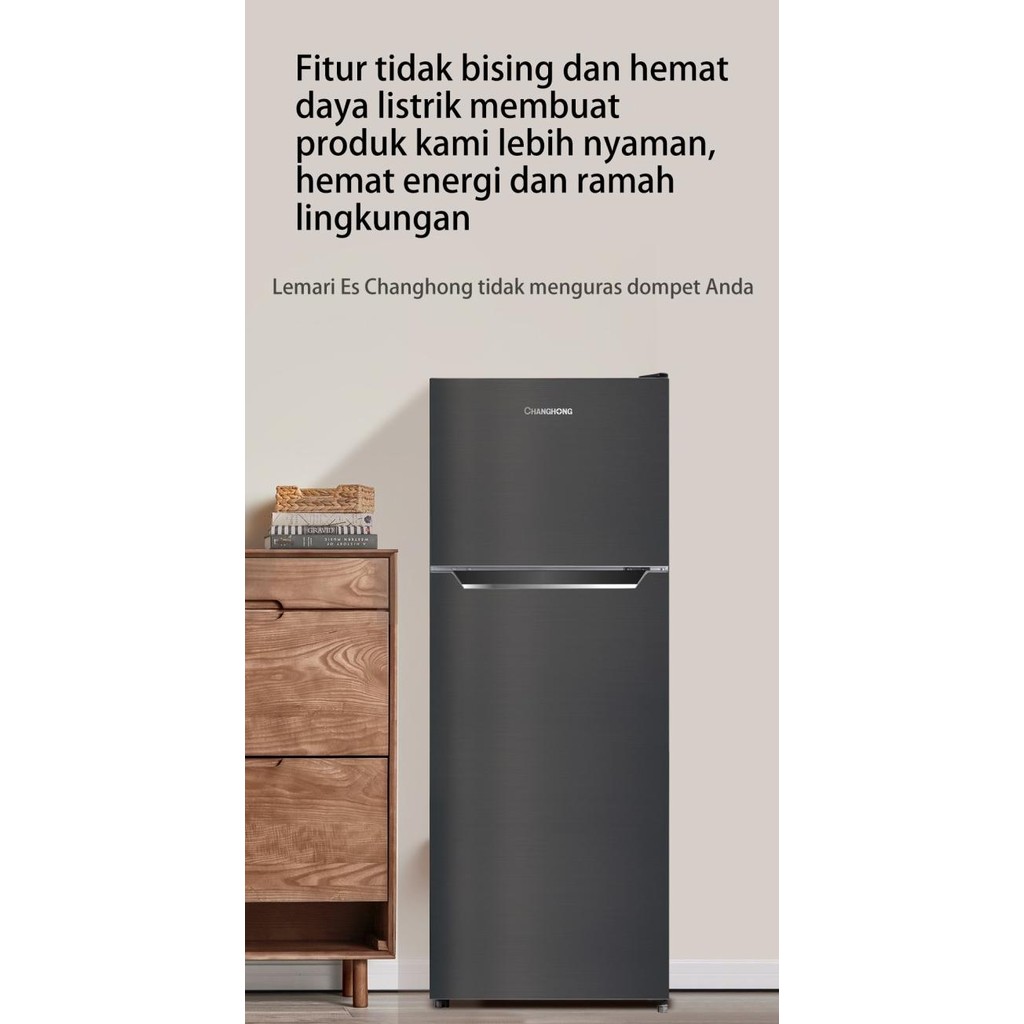 Murah Changhong  Kulkas 2 Pintu Refrigerator Kapasitas 180 Liter - CRF238 Black Non COD