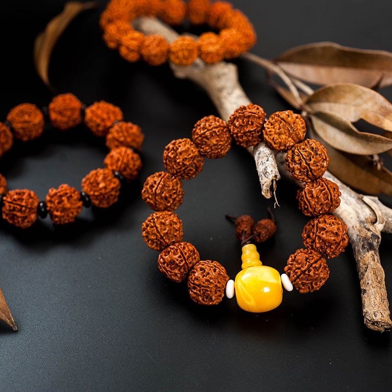 Gelang Manik Vajra Bodhi Nepal, Hiasan Tangan Benih Bodhi Lima Kelopak