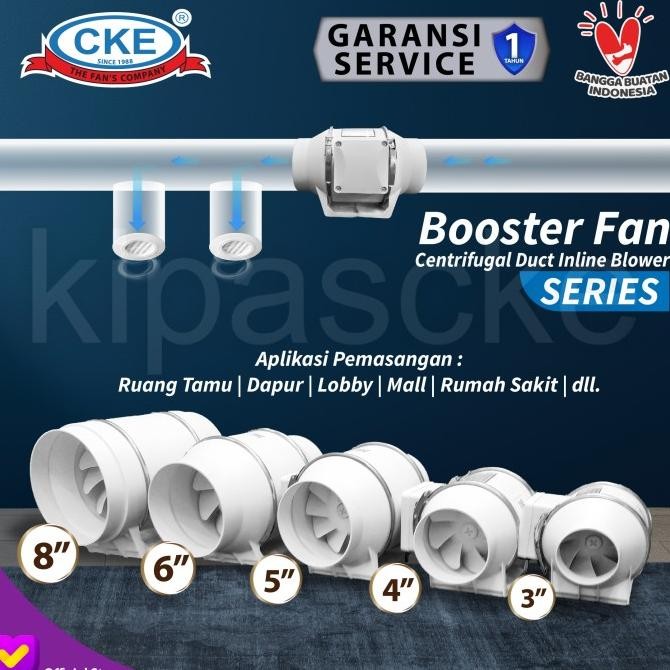 Murah Inline Duct Fan Plastik 8" Inch Kipas Booster Ventilasi Extractor Fan Non COD