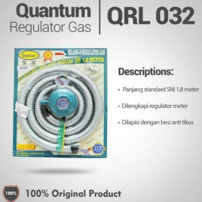 Regulator + Selang Gas LPG 3kg & 12kg QUANTUM QRL-032