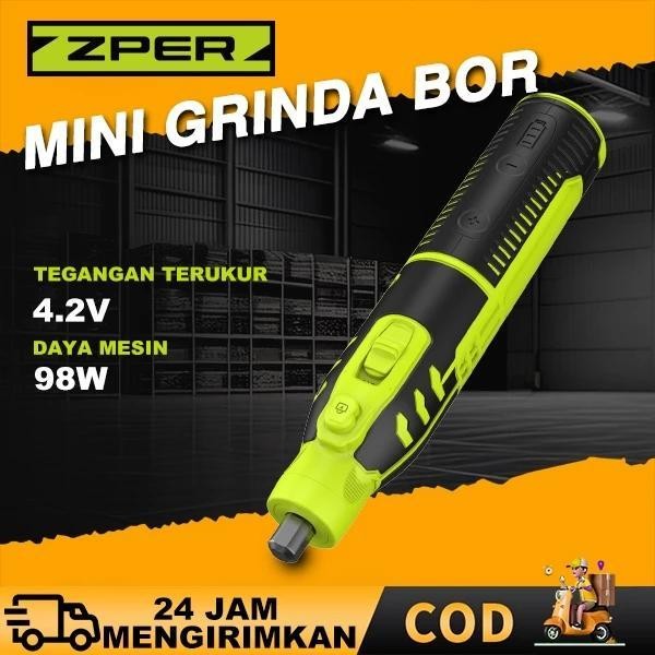 CODZPER Bor Mini Drill Grinder Mini Grinda Bor Listrik Penghalus-Alat Gerinda ZP007 waterpass gerind