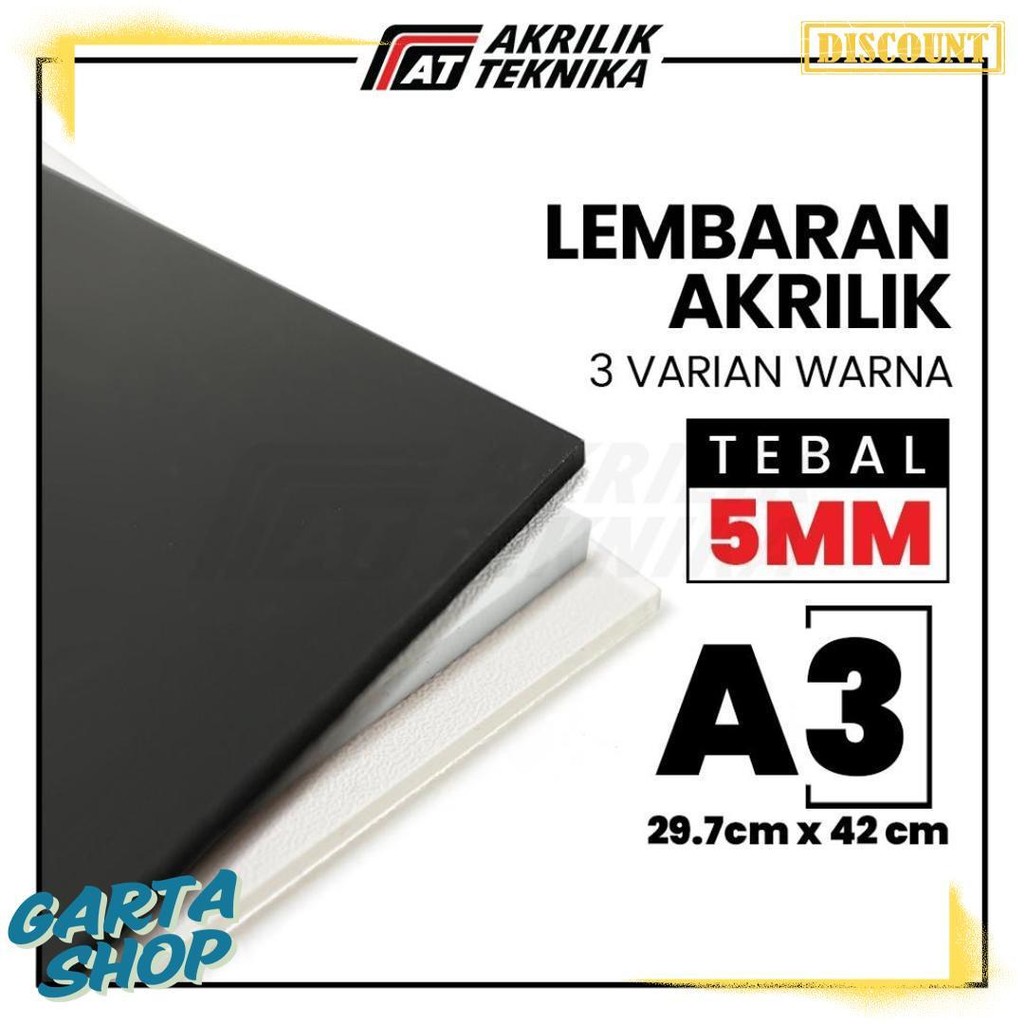 

Lembaran Akrilik A3 5Mm / Acrylic Sheet Clear / Akrilik Bening Hitam Putih Flash Sale! Diskon Hingga 70%