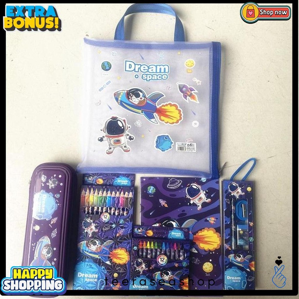 

[Serbalakuofficial](Ktps.11)Kotak Pensil Sett / Study Set Stationery Set Alat Tulis Sekolah Anak Set Atk Motif Flash Sale! Diskon Hingga 70%