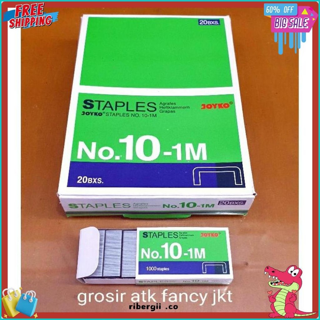 

( 1 Dus = 20 Pak Kecil ) 10-1M Staples Steples Isi Stapler Stepler Neces Joyko No. 10 - 1M Kecil Diskon Setengah Harga