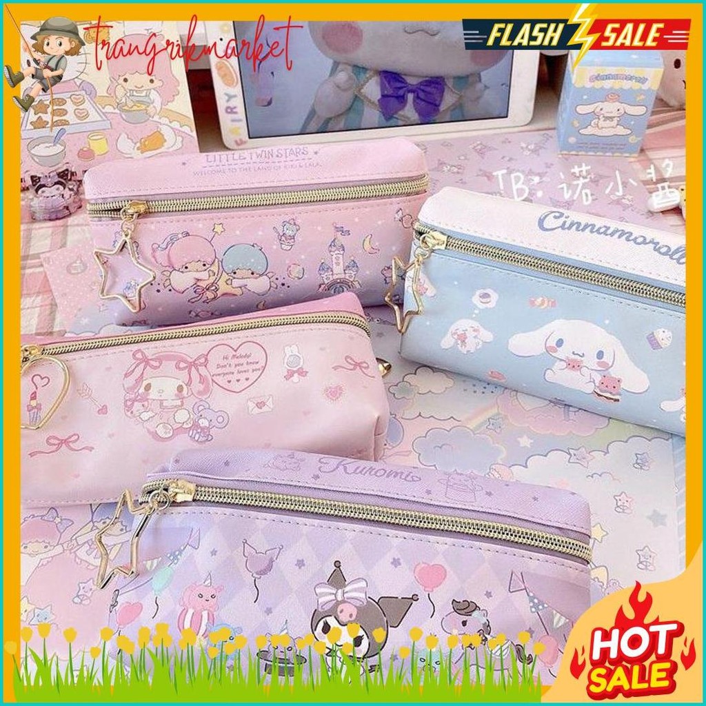 

Tempat Pensil Terbaru 2 Sisi / Kotak Pensil Sanrio Terbaru /Pencil Case Cinnamoroll Kueomi Melody 2 Sekat Terlengkap Dan Termurah