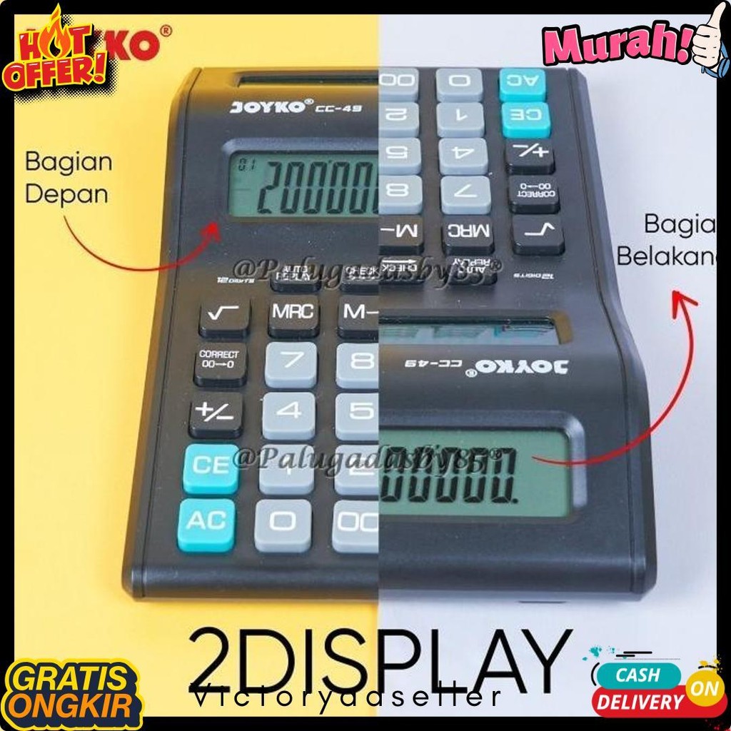 

Kalkulator Joyko Cc-49 12 Digits 2 Display (1 Biji) / Calculator Joyko Cc-49 / Joyko Cc 49 / Cc49 Diskon Setengah Harga