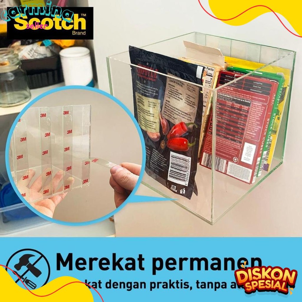 

3M Scotch Double Sided-Mounting Tape, Menahan Hingga 3.3Kg, 1 Pc, Transparan, Untuk Pengunaan Dalam Ruangan Terlengkap Dan Termurah