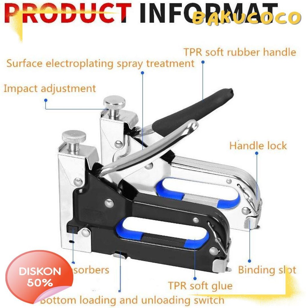 

Staples Gun Tacker Mollar 3 In 1 / Staple Jok Tembak Hekter 3 Way Dapat 3 Jenis Paku/3 In 1 Staples Gun Tacker Mollar Terlengkap Dan Termurah