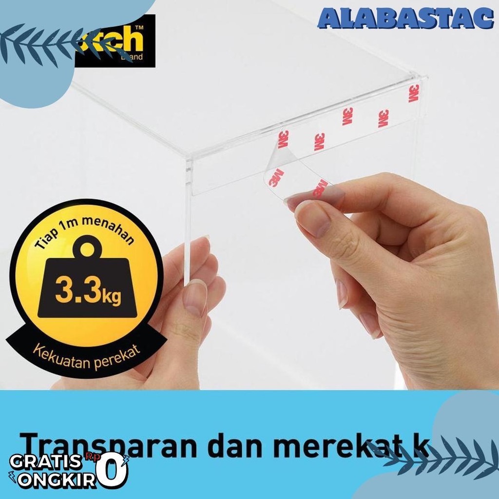 

3M Scotch Double Sided-Mounting Tape, Menahan Hingga 3.3Kg, 1 Pc, Transparan, Untuk Pengunaan Dalam Ruangan Terlengkap Dan Termurah