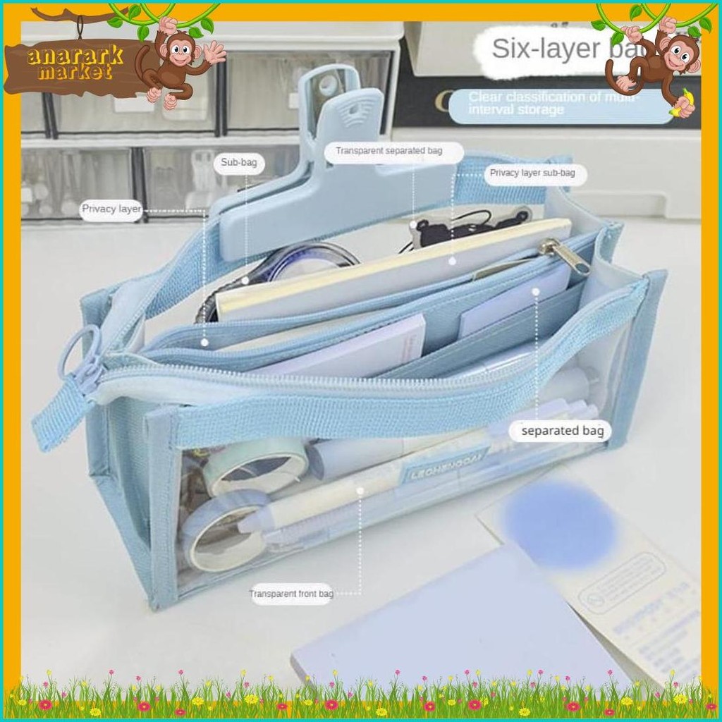 

[Miloli] Kotak Pensil Lechengcai Tempat Pena Kosmetik Kapasitas Besar Pvc Transparant Stationery - F0209 Flash Sale! Diskon Hingga 70%