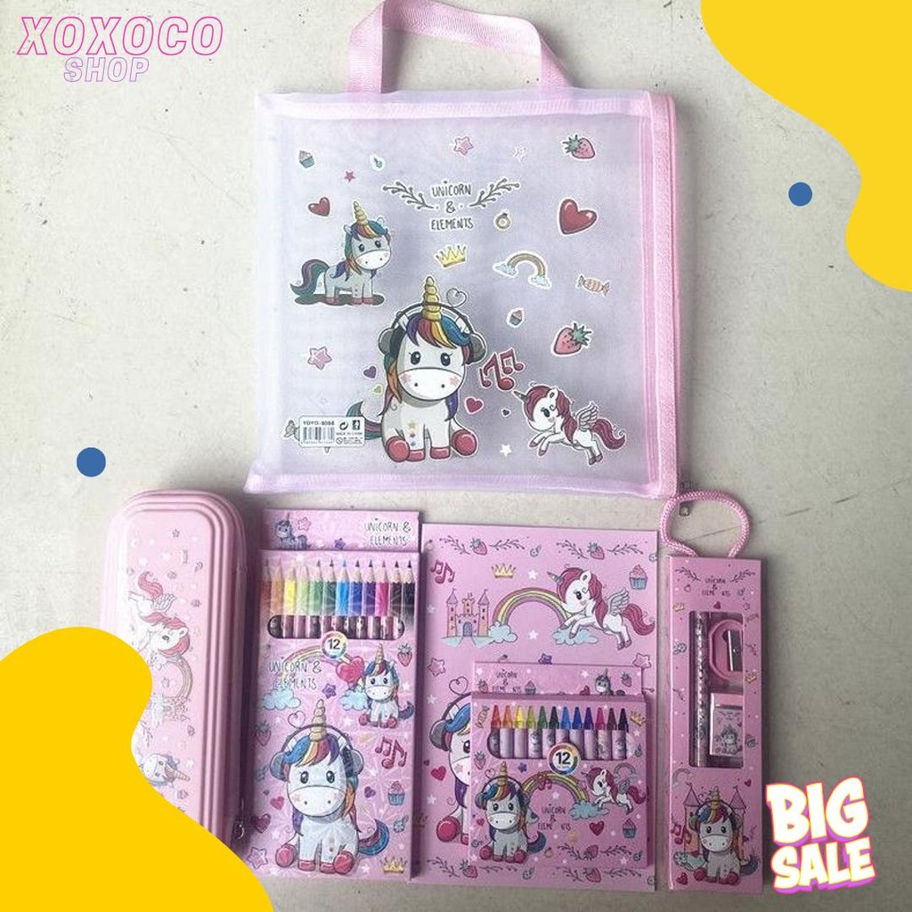 

[Serbalakuofficial](Ktps.11)Kotak Pensil Sett / Study Set Stationery Set Alat Tulis Sekolah Anak Set Atk Motif Diskon Setengah Harga