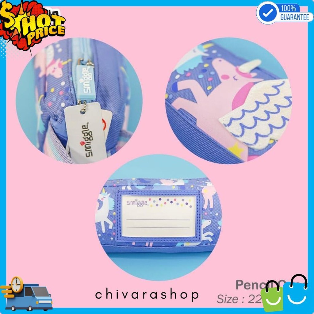 

Pencil Case Kotak Pensil Smiggle 1 Zipper Karakter Diskon Setengah Harga