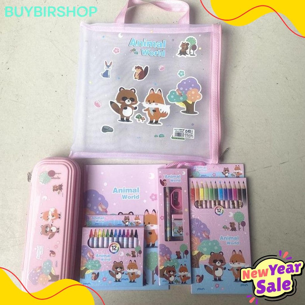 

[Serbalakuofficial](Ktps.11)Kotak Pensil Sett / Study Set Stationery Set Alat Tulis Sekolah Anak Set Atk Motif Terlengkap Dan Termurah