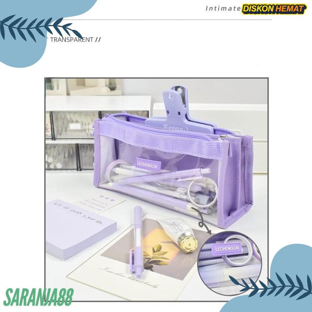 

[Miloli] Kotak Pensil Lechengcai Tempat Pena Kosmetik Kapasitas Besar Pvc Transparant Stationery - F0209 Flash Sale! Diskon Hingga 70%