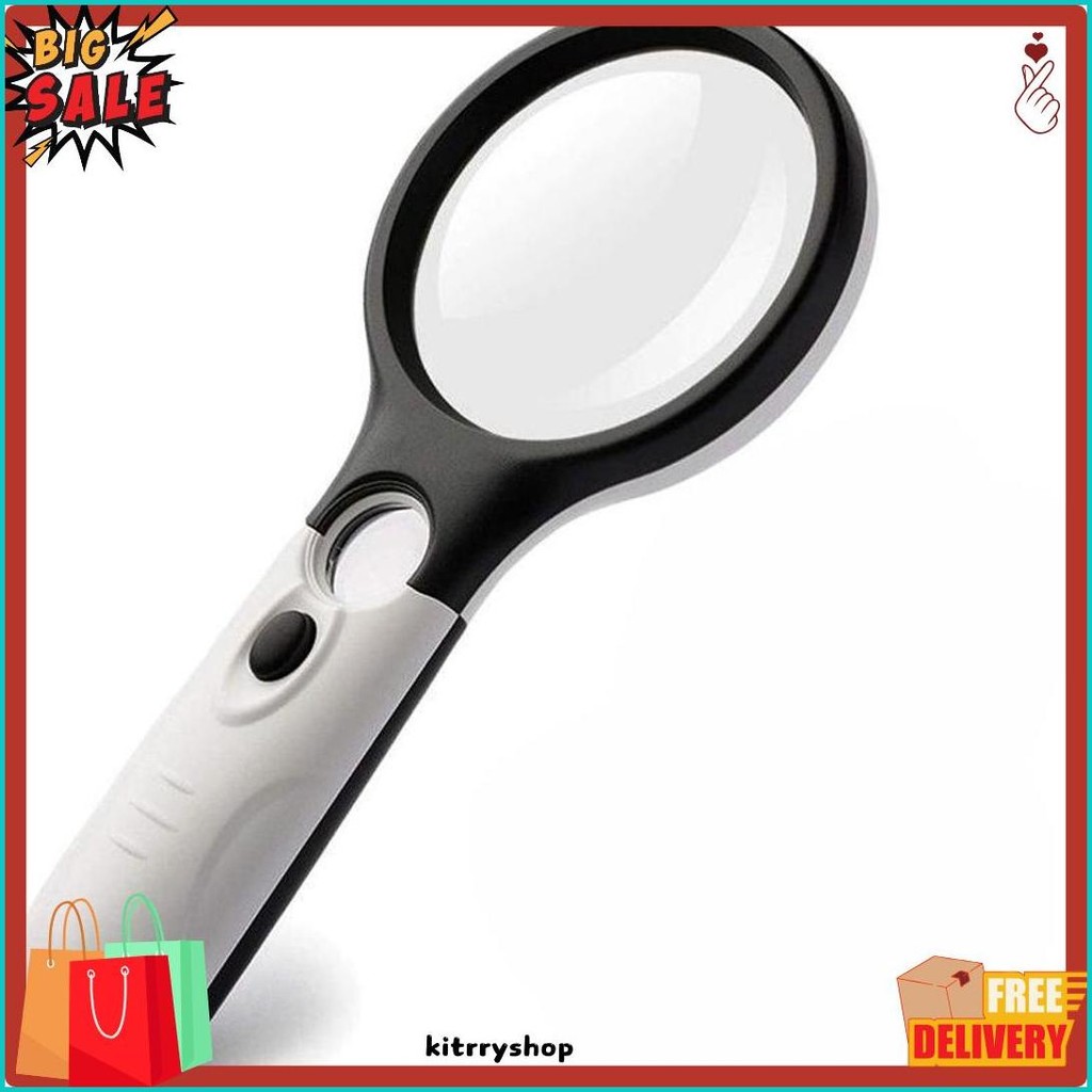 

2 In1 Lampu Kaca Pembesar Led Membaca Magnifying Glass Dengan Lampu Diskon