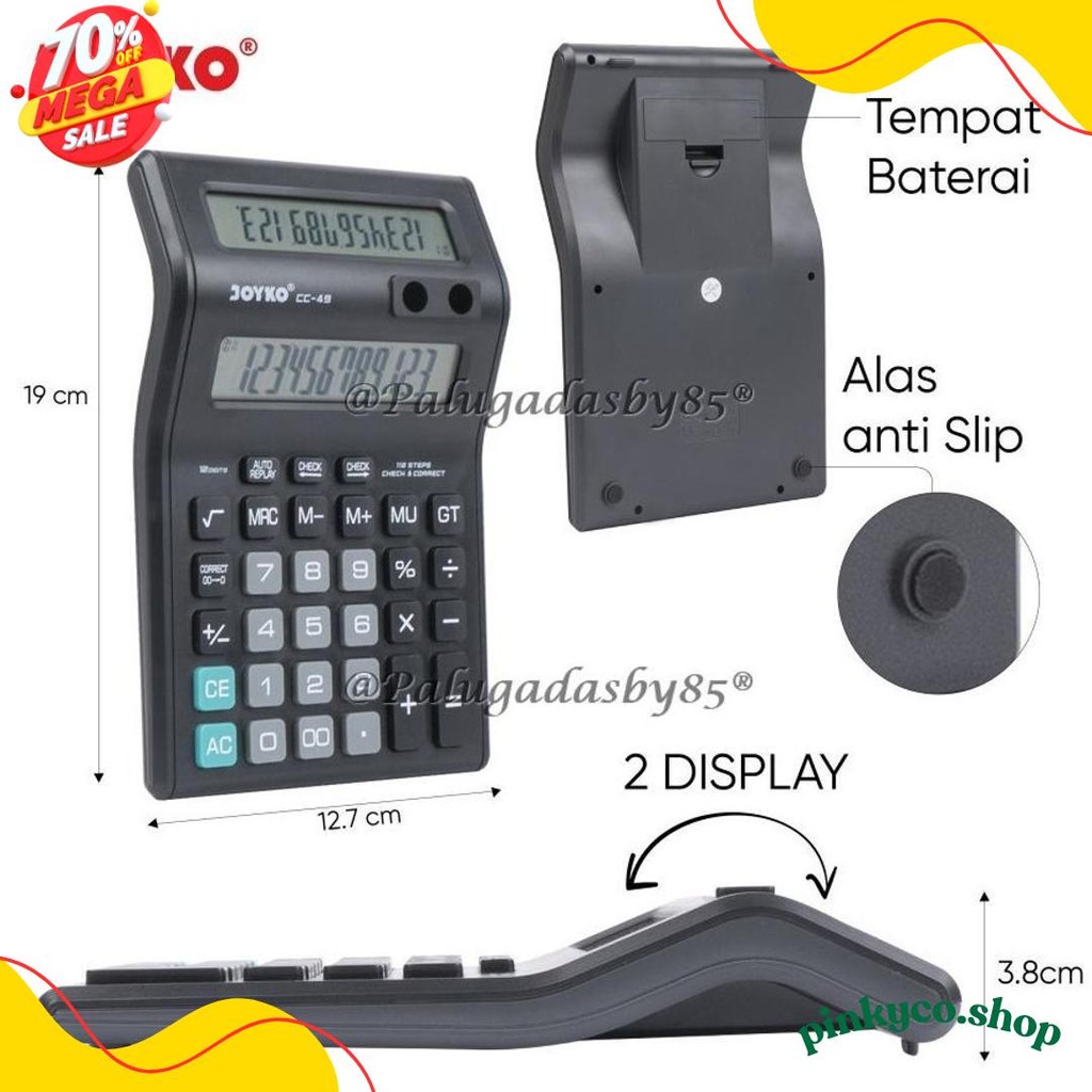 

Kalkulator Joyko Cc-49 12 Digits 2 Display (1 Biji) / Calculator Joyko Cc-49 / Joyko Cc 49 / Cc49 Terlaris! Produk Ini Banyak Dicari